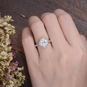 1.60 CT Round Cut Vintage Art Deco Moissanite Engagement Ring - Barbara Maison 