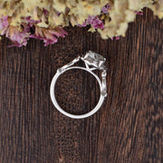 1.60 CT Round Cut Vintage Art Deco Moissanite Engagement Ring - Barbara Maison 