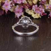 1.60 CT Round Cut Vintage Art Deco Moissanite Engagement Ring - Barbara Maison 