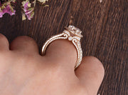 1.60 CT Round Cut Halo Split Shank Setting Moissanite Engagement Ring - Barbara Maison 