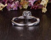1.60 CT Round Cut Twisted Pave Setting Moissanite Engagement Ring - Barbara Maison 