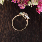 0.75 CT Oval Three Stone Moissanite Engagement Ring - Barbara Maison 