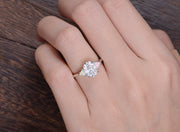 0.75 CT Oval Three Stone Moissanite Engagement Ring - Barbara Maison 