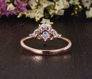 0.75 CT Pear Cluster Moissanite Engagement Ring - Barbara Maison 