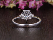 0.75 CT Pear Cluster Moissanite Engagement Ring - Barbara Maison 
