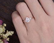 0.75 CT Pear Cluster Moissanite Engagement Ring - Barbara Maison 