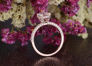 1.60 CT Round Cut Hidden Halo Pave Setting Moissanite Engagement Ring - Barbara Maison 