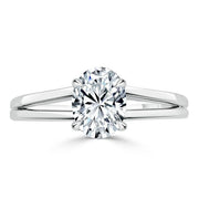 0.94 CT Oval Cut Solitaire Moissanite Engagement Ring - Barbara Maison 