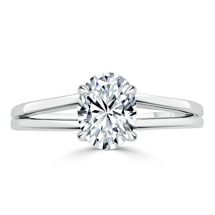 0.94 CT Oval Cut Solitaire Moissanite Engagement Ring - Barbara Maison 