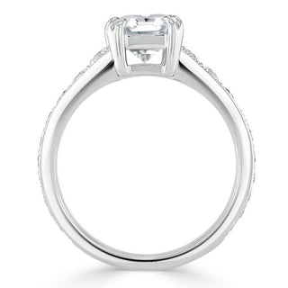 1.5 CT Cushion Cut Solitaire Channel Pave Moissanite Engagement Ring - Barbara Maison 