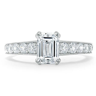 0.75 CT Emerald Cut Solitaire Moissanite Engagement Ring - Barbara Maison 