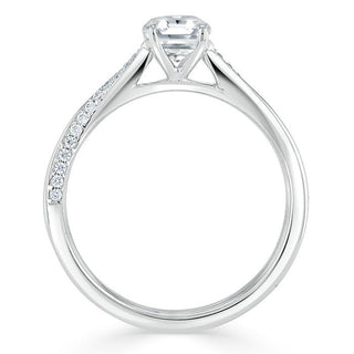 0.75 CT Asscher Cut Solitaire Moissanite Engagement Ring - Barbara Maison 