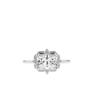 0.61 CT-1.67 CT Radiant Cluster Moissanite Engagement Ring - Barbara Maison 