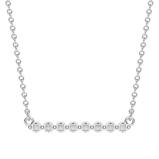 0.24 CT Round Cut Shared Prong Bar Necklace Moissanite Diamond Necklace - Barbara Maison 