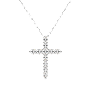 0.17 Cross Pendant Moissanite Diamond Necklace