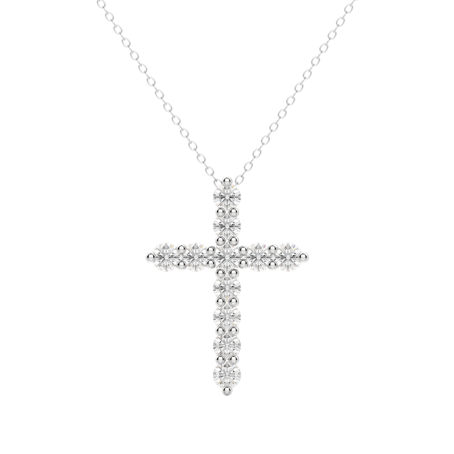 0.17 Cross Pendant Moissanite Diamond Necklace