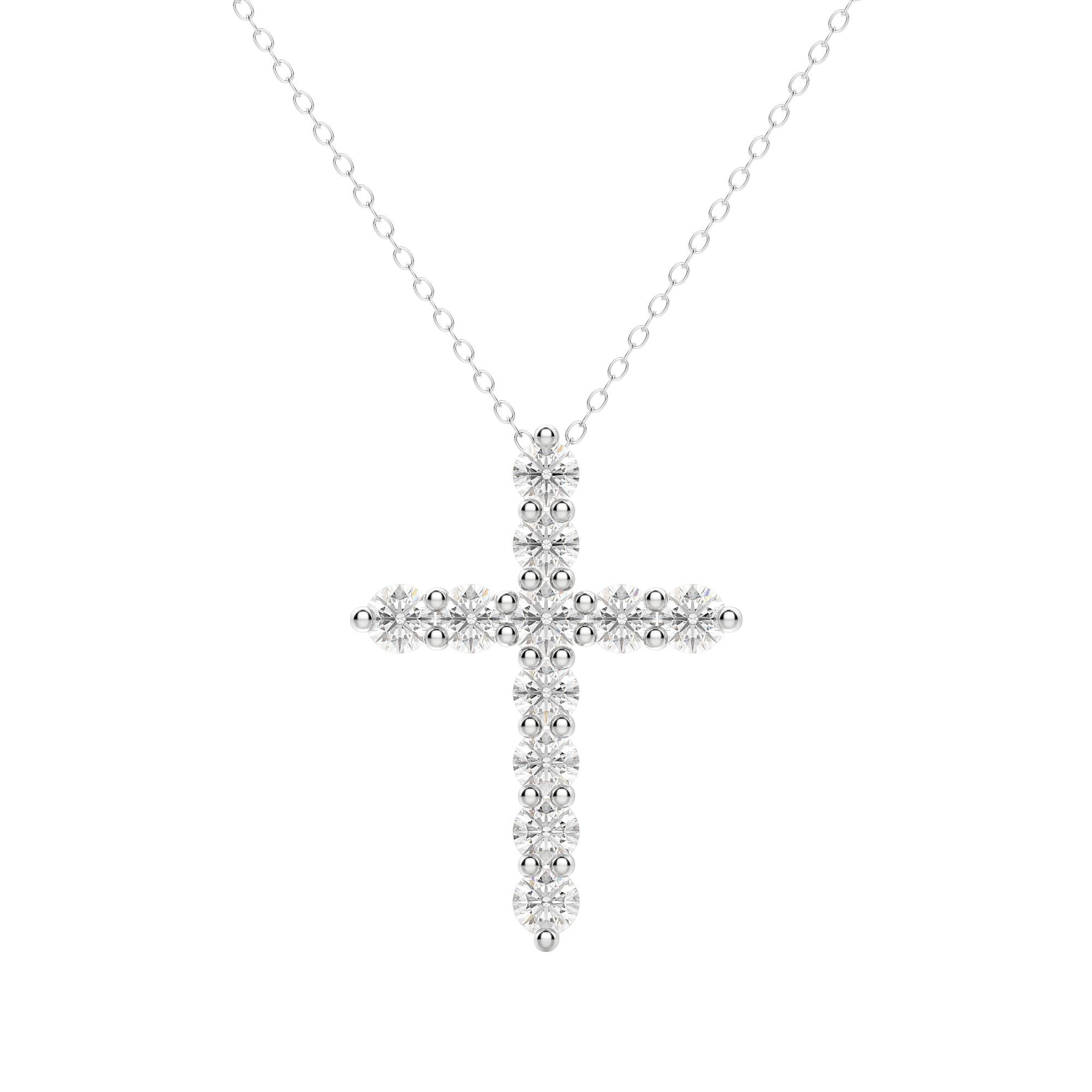 0.17 Cross Pendant Moissanite Diamond Necklace