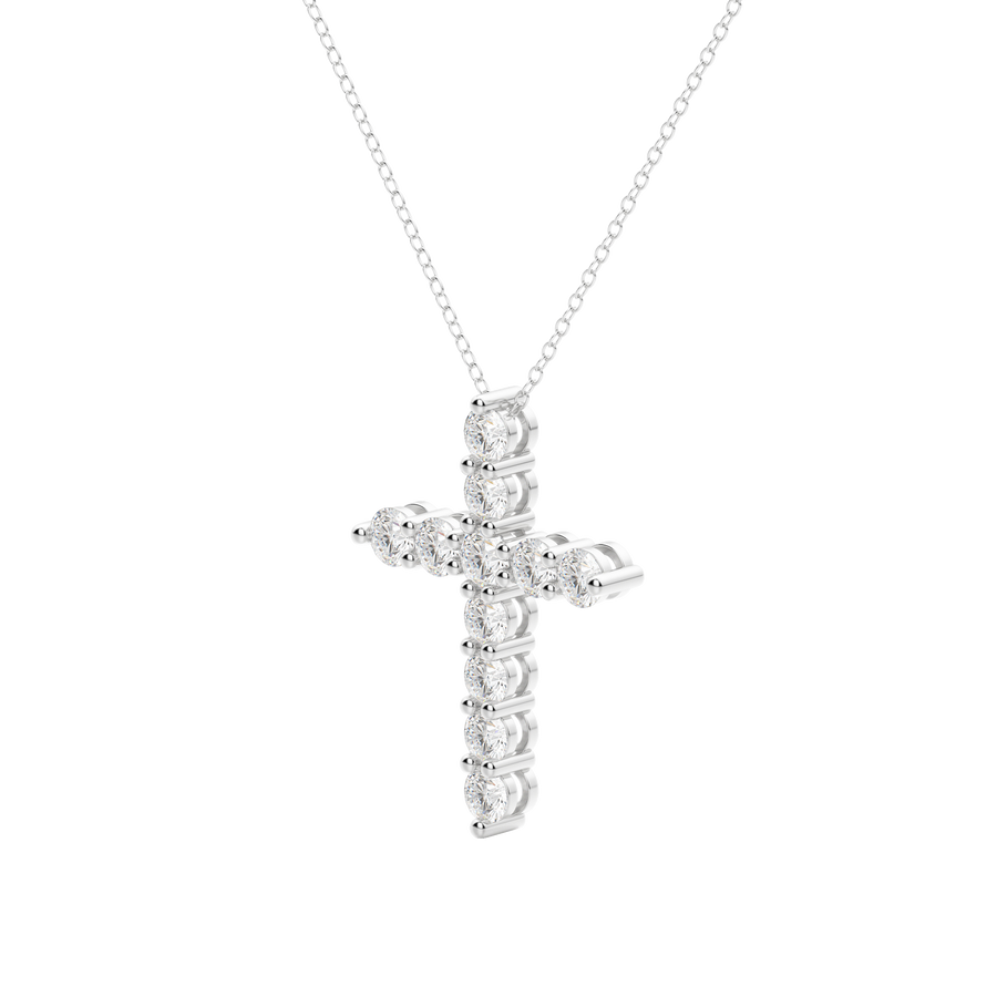 0.17 Cross Pendant Moissanite Diamond Necklace