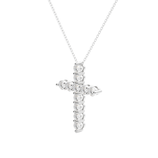 0.17 Cross Pendant Moissanite Diamond Necklace