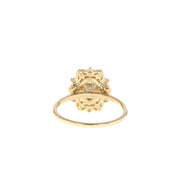 1.33 CT Oval Cut Cluster Halo Moissanite Engagement Ring - Barbara Maison 