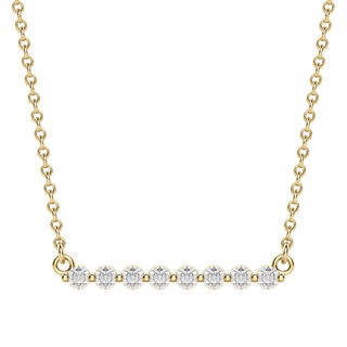 0.24 CT Round Cut Shared Prong Bar Necklace Moissanite Diamond Necklace - Barbara Maison 