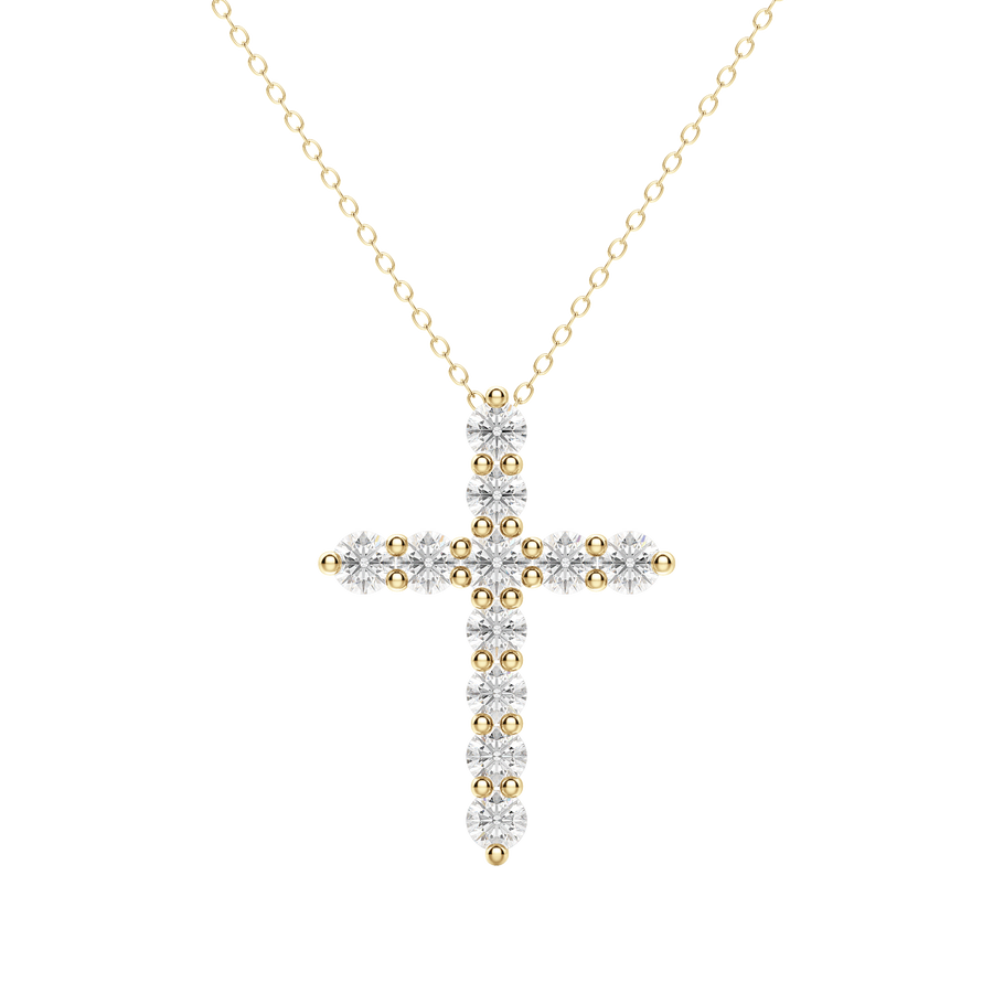 0.17 Cross Pendant Moissanite Diamond Necklace